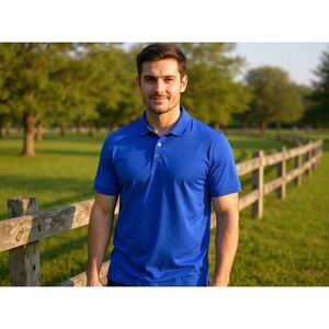 The Foundry Royal Blue Cotton Polo LT causal activewear normcore‎ preppy  s orty